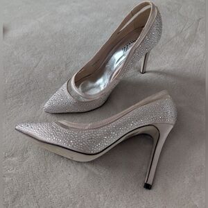 Sparkling Silver Stiletto Heels